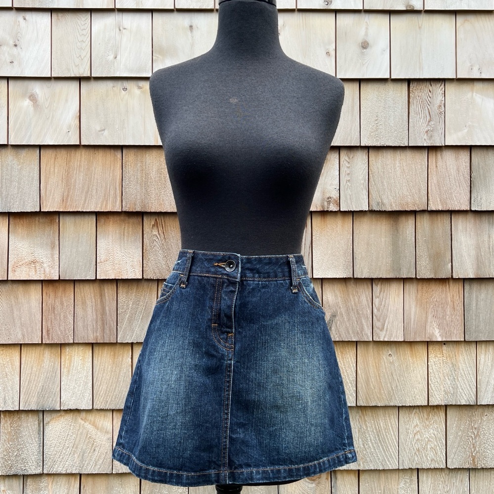 Fat Face Dark Blue 24/7 Ref 88 Denim Mini Skirt, UK 12 (US 8)